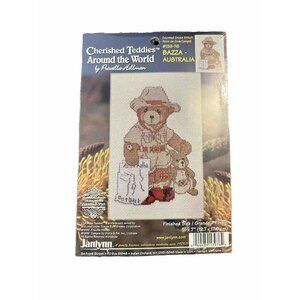 Cherished Teddies BAZZA-AUSTRALIA Around the World Cross Stitch Kit New Vntg B23